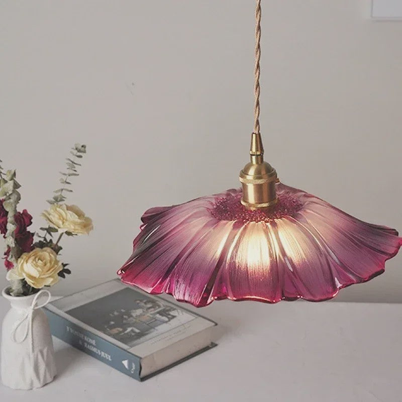 Moderne Glas Glasmozaïek Bloem Hanglamp - Sfeervolle Verlichting voor Woonkamer & Slaapkamer