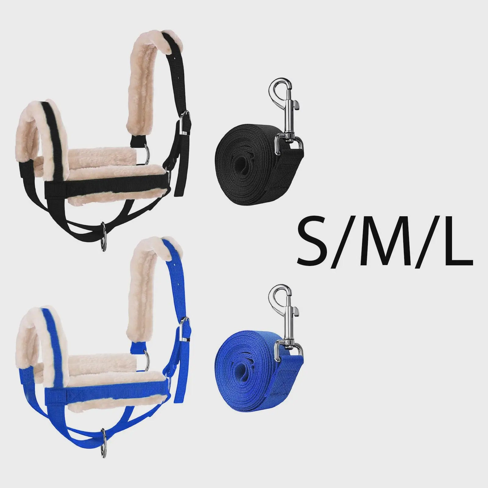 Verstelbare Nylon Halster met Lijn voor Paarden, Koeien, Schapen & Geiten - Dagelijks Gebruik