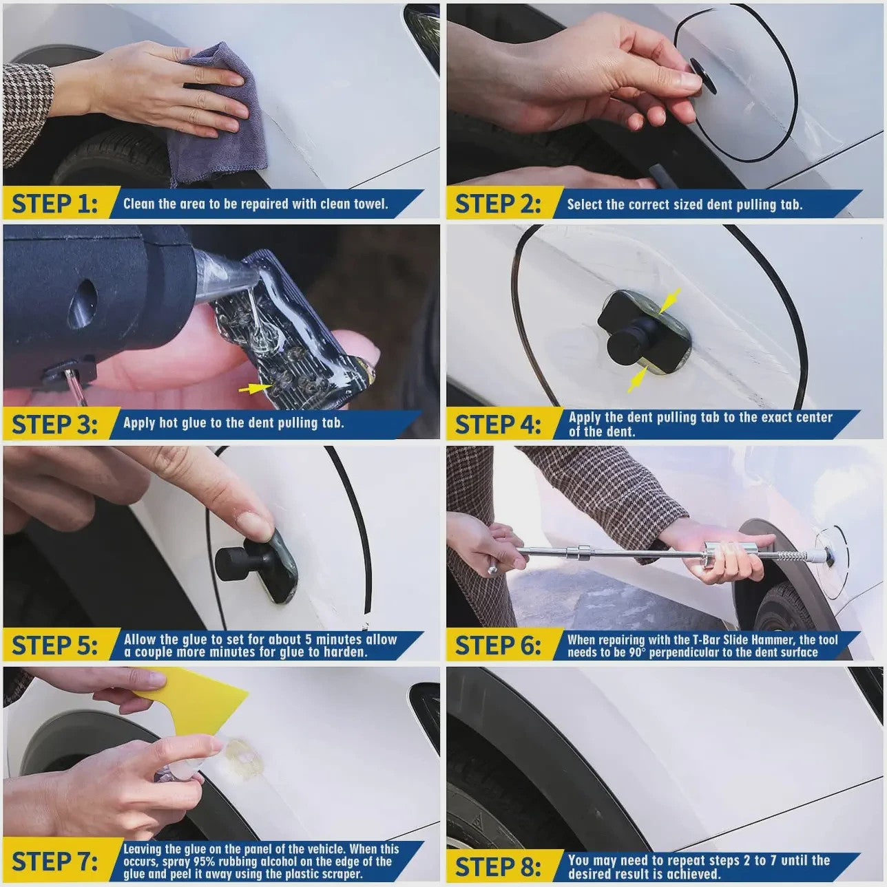 Professionele PDR Autodell Verwijderingsset - Lakvrije Deukreparatie Kit