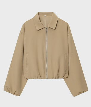 Dames Cropped Bomberjack - Lichtgewicht Demi-Season Jas met Rits