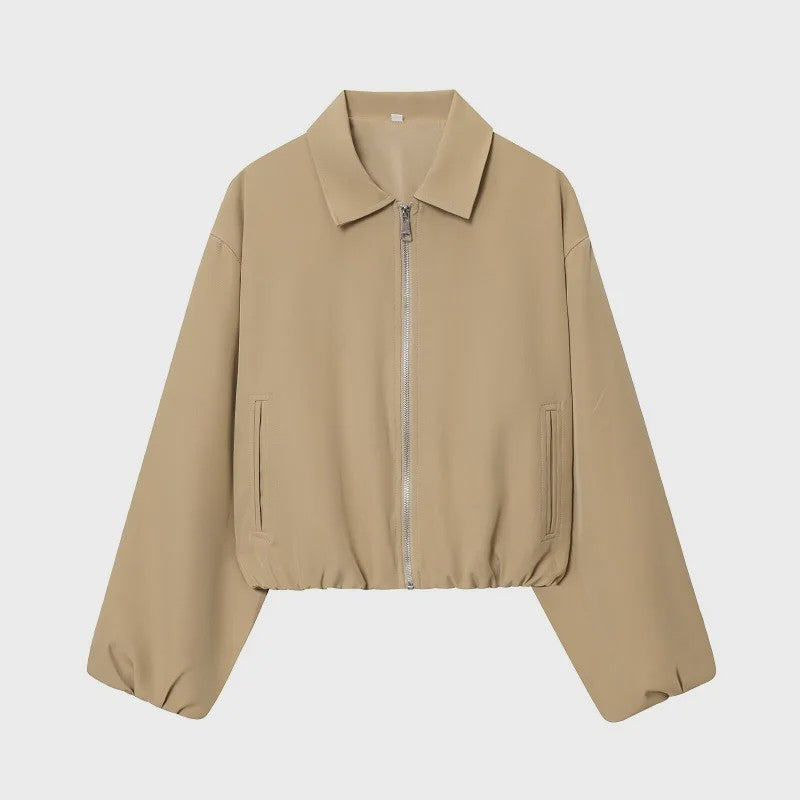 Dames Cropped Bomberjack - Lichtgewicht Demi-Season Jas met Rits