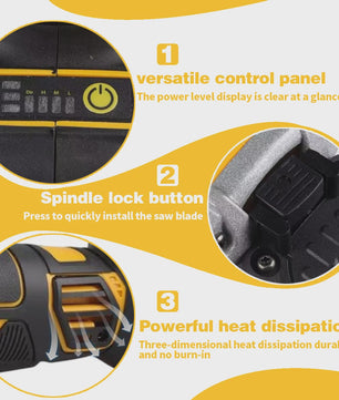 Krachtige Accu Haakse Slijper 950W - Borstelloos, 8500RPM, M14, Anti-slip Grip