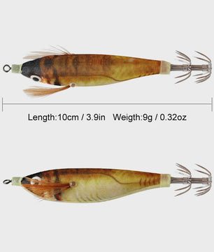 2x Luminous Squid Jigs - Kunst aas voor vis, 10cm, 9g, Kunst Octopus/Garnalen/Inktvis, Hard Bait