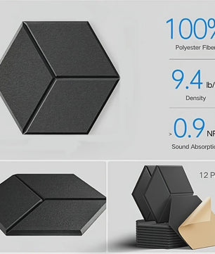 12x Akoestische Panelen Zelfklevend - Geluidsabsorberend Schuim voor Studio & Home Cinema