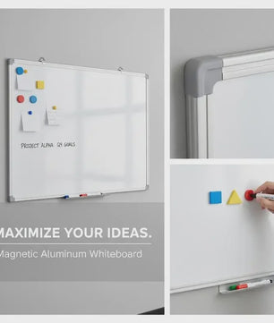 Magnetisch Whiteboard 100x50cm met Aluminium Frame - Modern Design