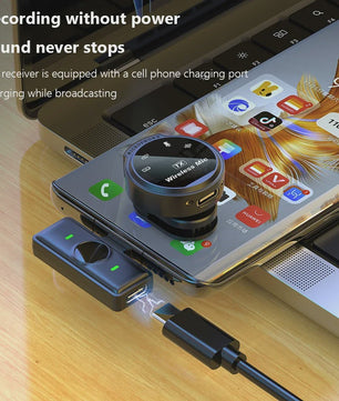XinMic Draadloze Lavalier Microfoon - Ruisonderdrukking & Type-C voor Android/PC