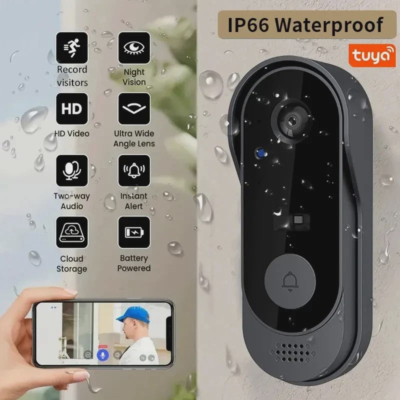 Slimme WiFi Videodeurbel met HD Camera - Tweeweg Audio & Nachtzicht
