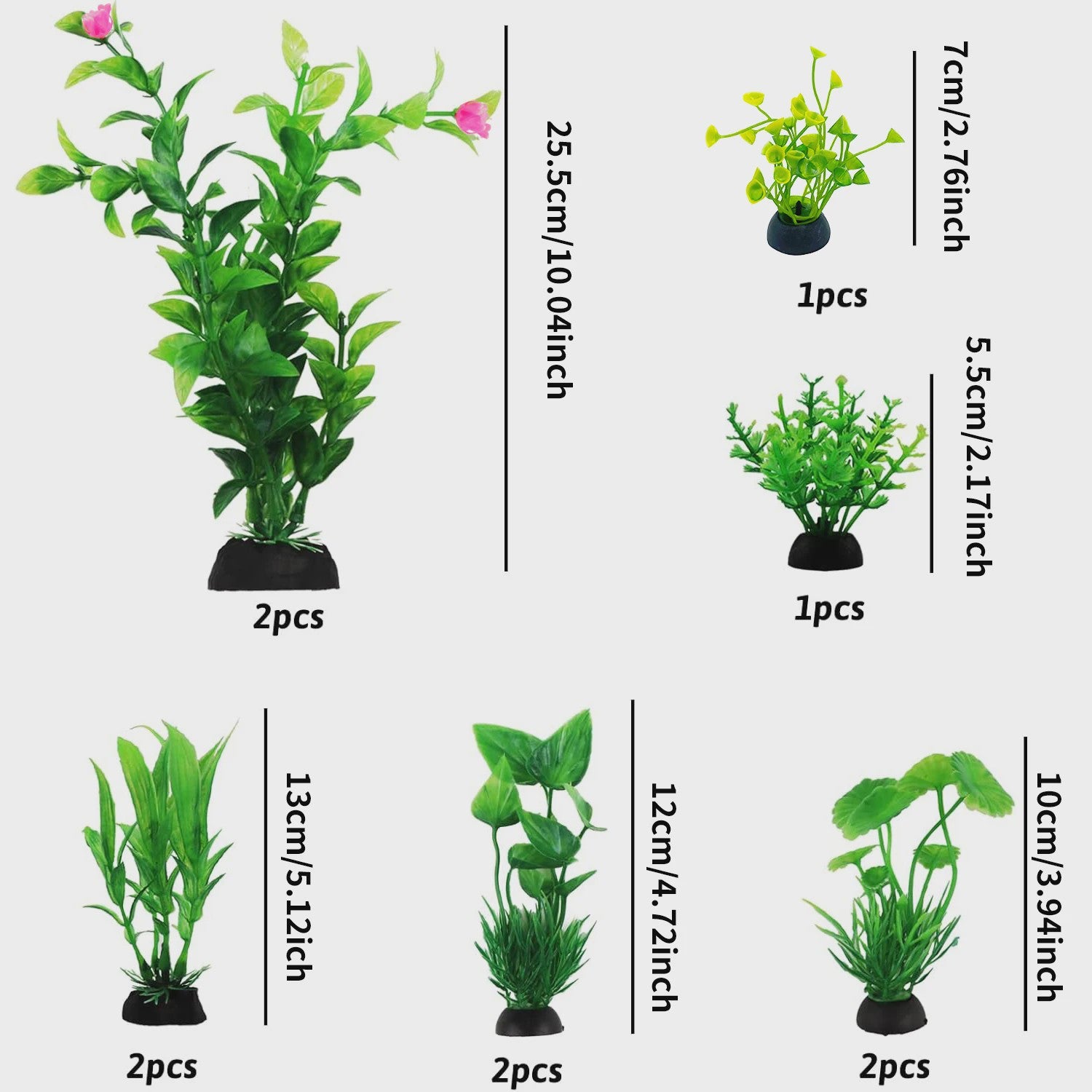 Set van 10 Kunstmatige Aquariumplanten Groen - Decoratie voor Vistank