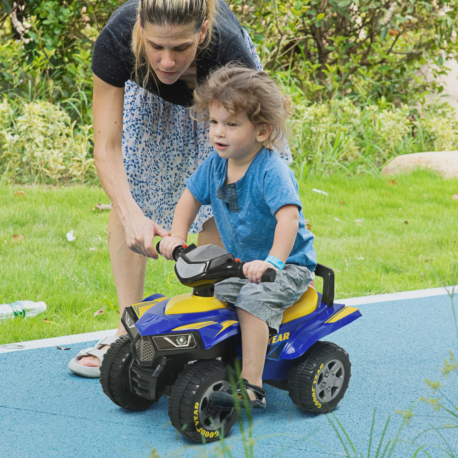 Kinder Quad Loopauto met Licht en Geluid - Blauw/Geel (18-36 maanden)