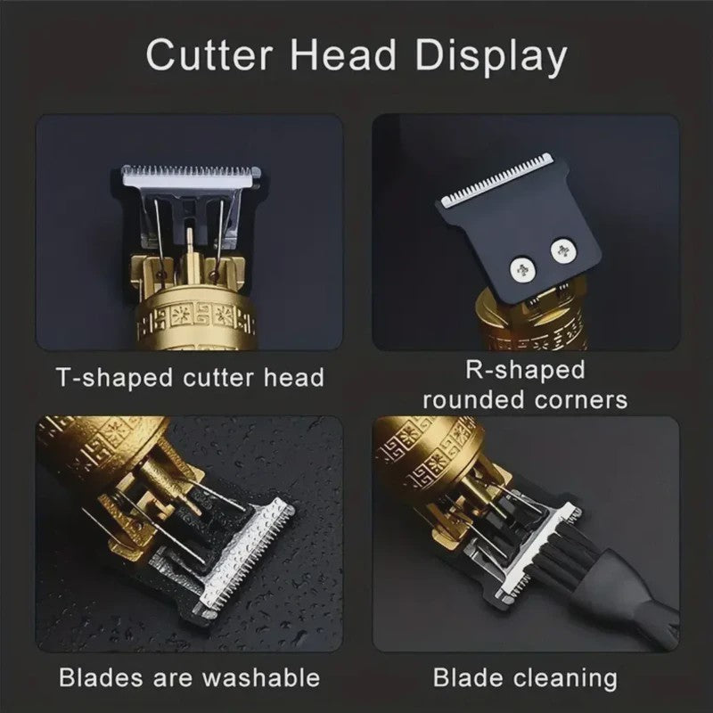 Vintage T9 Draadloze Trimmer - USB Snel Opladen & Krachtige Barber Clipper voor Mannen