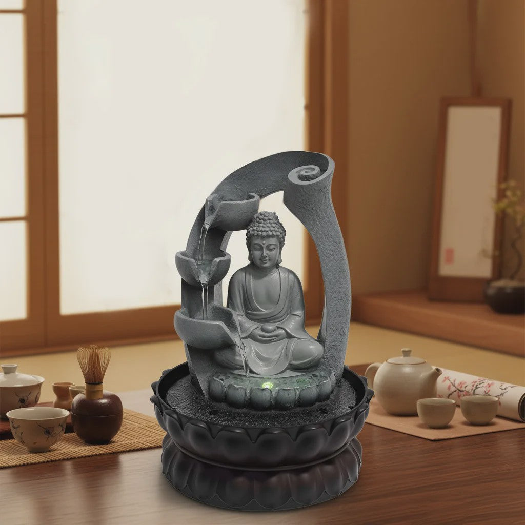 Zen Boeddha Tafelwaterpartij met Fontein - Meditatieve Decoratie voor Huis & Kantoor