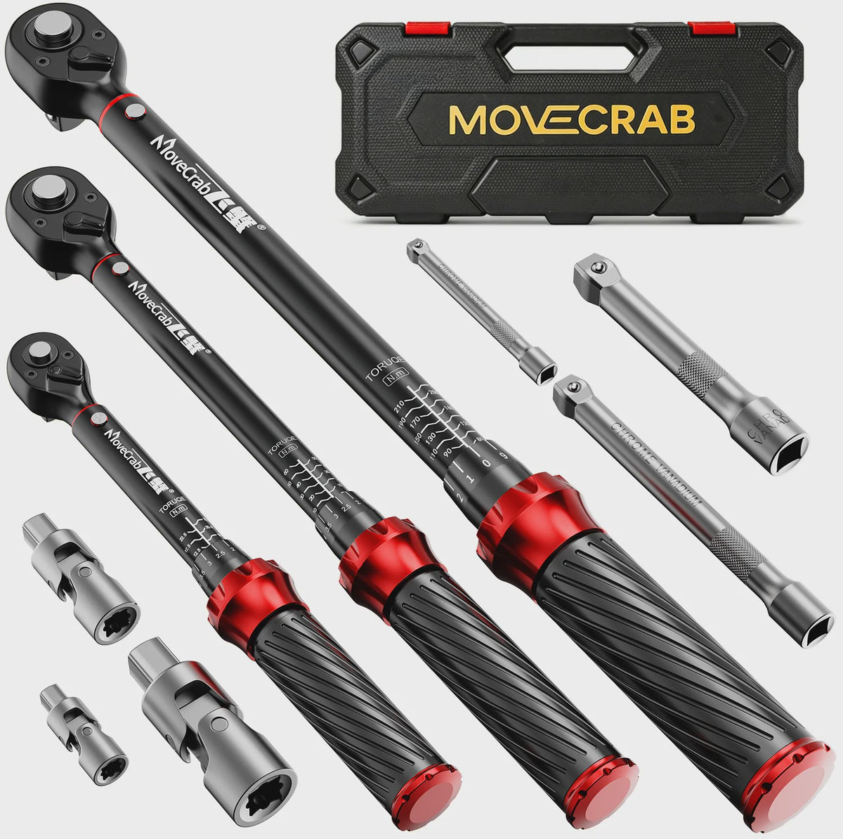9-delige Momentsleutel Set (1/4", 3/8", 1/2") - Precisie & Duurzaamheid
