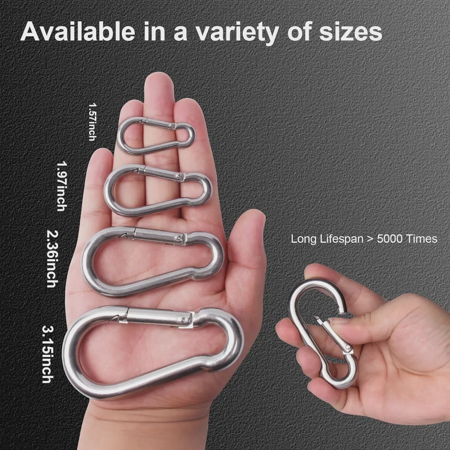 10x RVS Karabijnhaak M4-M8 - Heavy Duty Snap Hook voor Outdoor & Klussen
