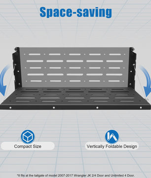 Opvouwbare Achterklep Tafel en Bagagerek voor Jeep Wrangler JK (2007-2017)