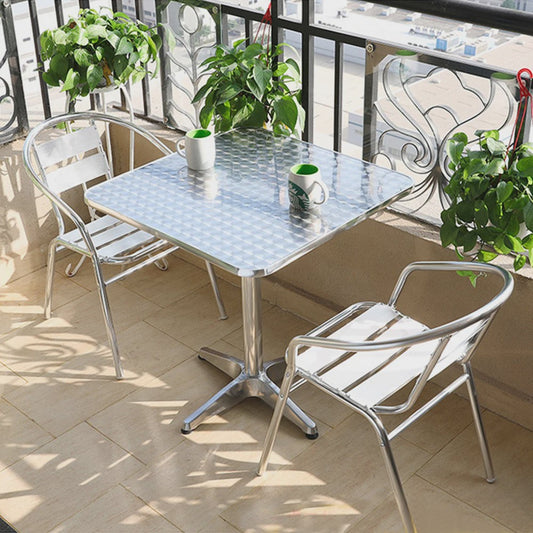Aluminium Bistrotafel 60x60cm - In Hoogte Verstelbaar (70-110cm) - Buiten Gebruik