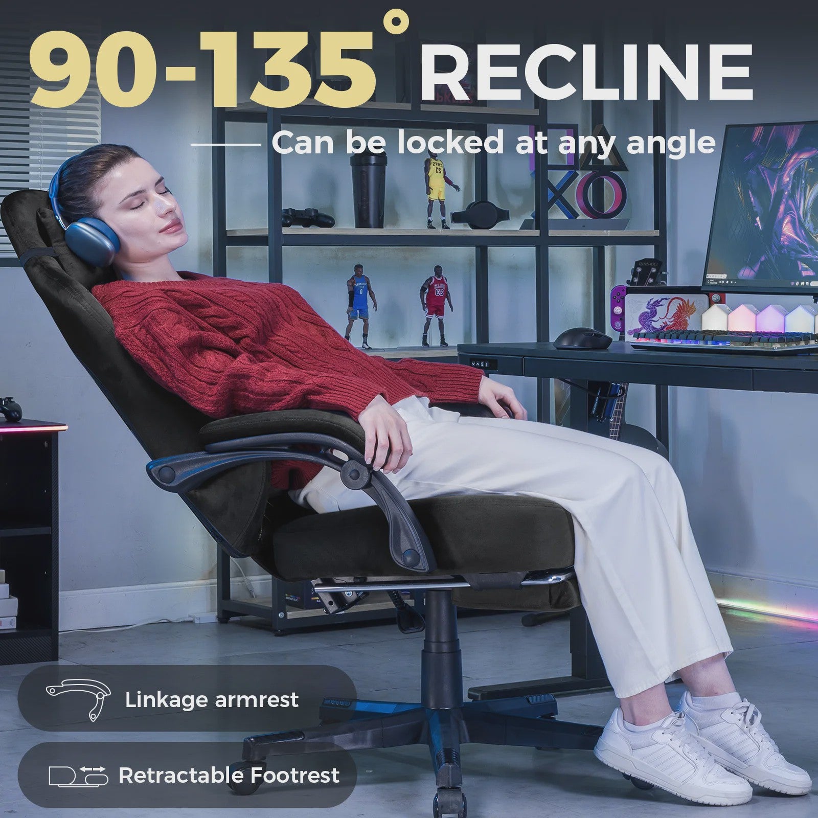 Ergonomische Gaming Chair van GTPLAYER - Verstelbaar, Draaibaar & Comfortabel