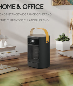 Compacte Keramische Kachel met Thermostaat - Stille Mini Verwarming voor Thuis & Kantoor