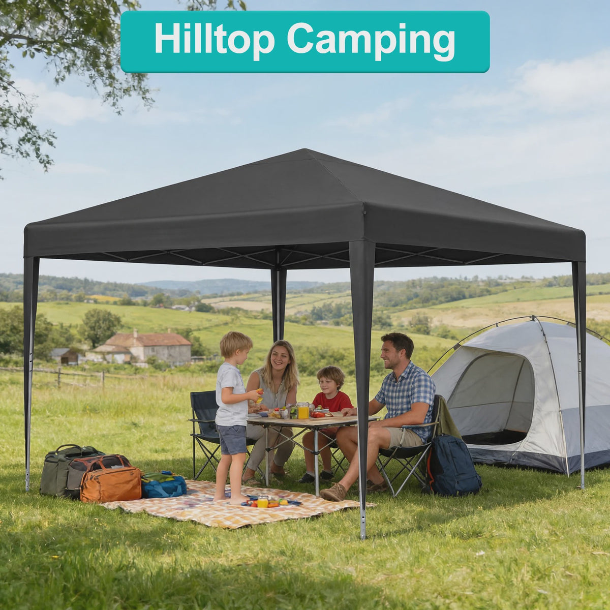 3x3m Pop-Up Gazebo Partytent - Waterdicht, UV-beschermend & Draagbaar