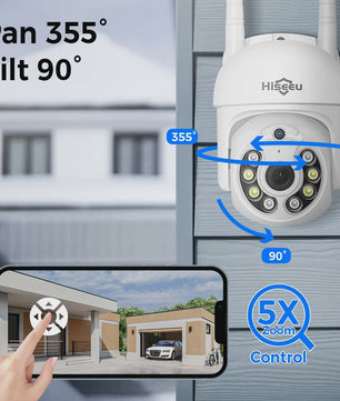 Hiseeu Draadloze Beveiligingscamera Kit met 10.1" Monitor - 3/5MP Outdoor IP Camera Systeem