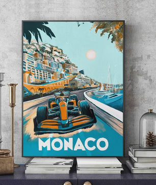 Retro F1 Formule 1 Raceauto Posters - Neon City Canvas Muurkunst