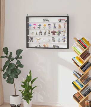 Homcom Wall Display Case for Collections with Adjustable Shelves and Glass Doors
