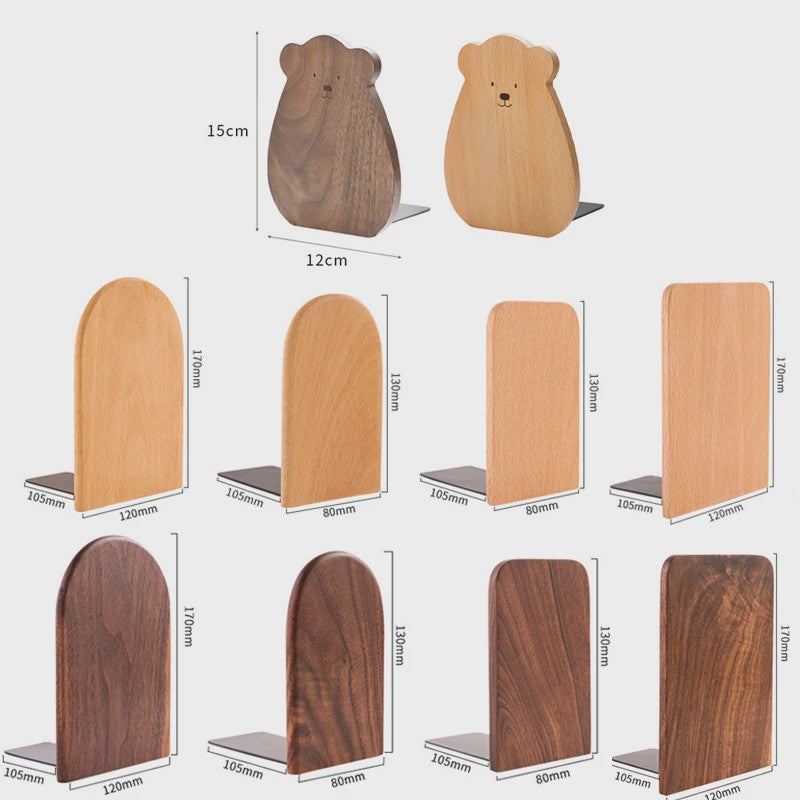 Stijlvolle Houten Boekensteunen - Bureau Organizer & Boekhouder voor Thuis en Kantoor