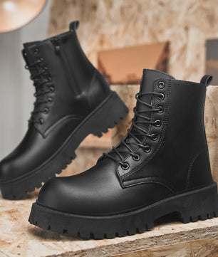 Unisex Leren Hoge Laarzen - Vier Seizoenen, Anti-slip & Comfortabel