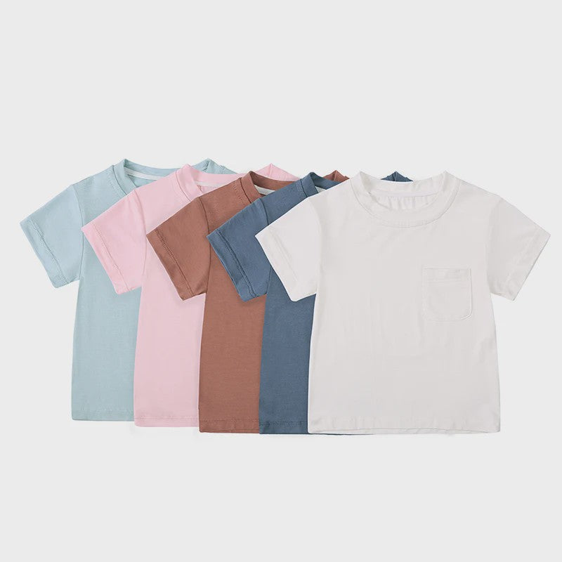 Zomer T-shirt Bamboe Vezel voor Baby Jongens & Meisjes - Kortmouw, Ronde Hals