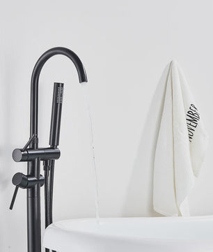 Vrijstaande Badkraan met Douchefunctie - Zwart, Chroom, Goud - Zwenkbare Uitloop & Warm/Koud Water Mixer