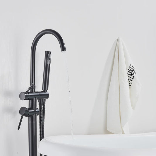 Vrijstaande Badkraan met Douchefunctie - Zwart, Chroom, Goud - Zwenkbare Uitloop & Warm/Koud Water Mixer
