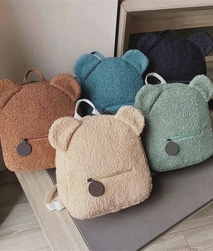 Schattige Kinderrugzak met Berenoren - Zacht Lamswol Fleece