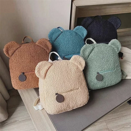 Schattige Kinderrugzak met Berenoren - Zacht Lamswol Fleece