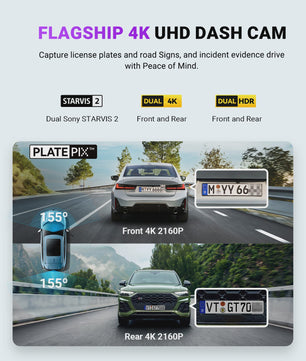 Vantrue S1 Pro Max Dual 4K Dashcam met ADAS, BSD, IP67 Waterdichte Camera en Spraakbesturing