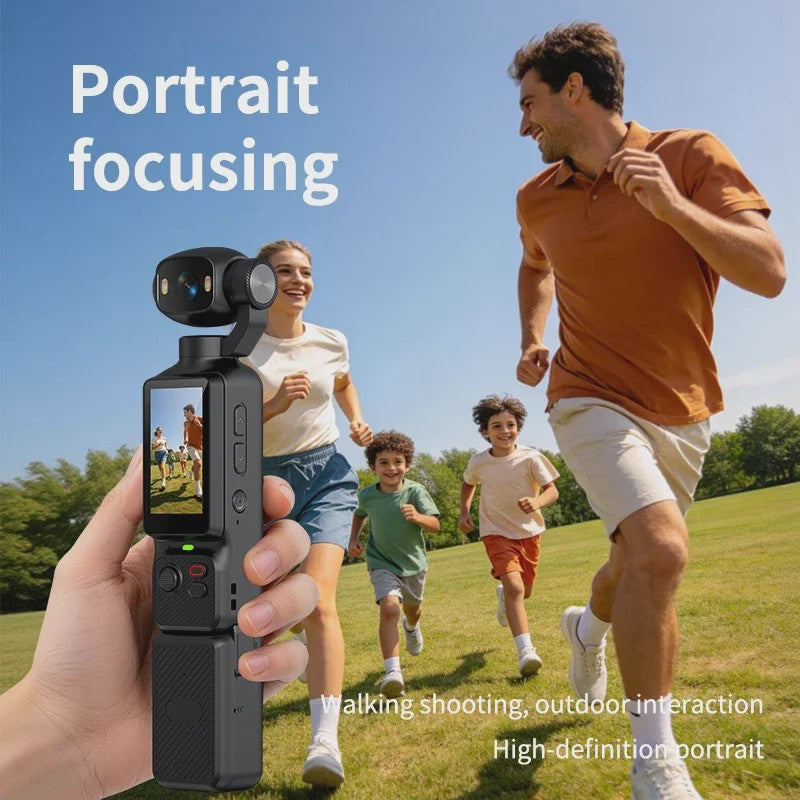 4K Handheld Gimbal Actiecamera met 180° Draaibare Lens - Anti-shake Pocket Vlog Camera