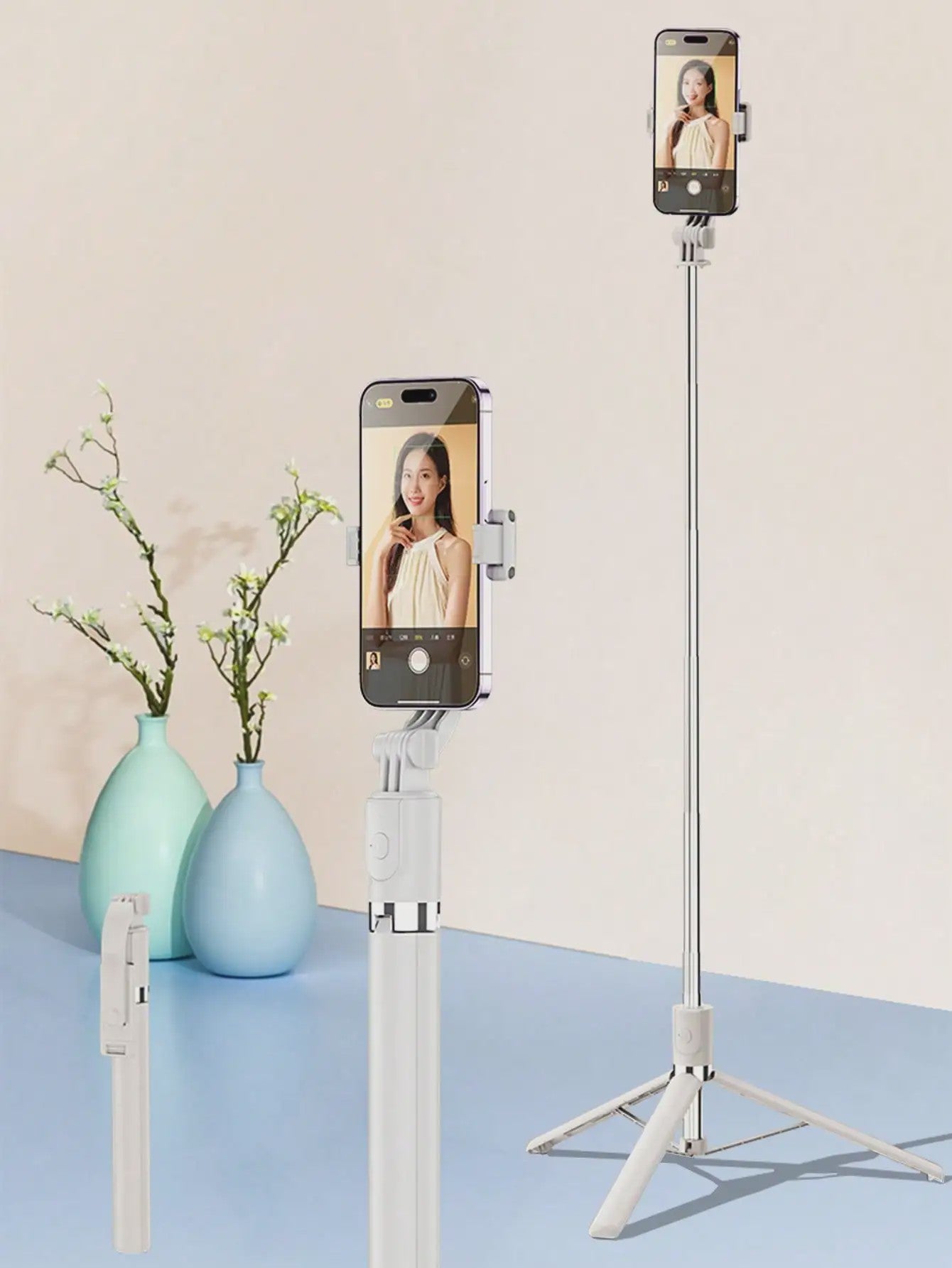 170cm Selfie Stick met Tripod & Afstandsbediening - Draadloos Uitschuifbaar voor Smartphones