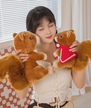 Schattige Eekhoorn Pluche Knuffel - Zacht en Realistisch Speelgoed Cadeau voor Kinderen