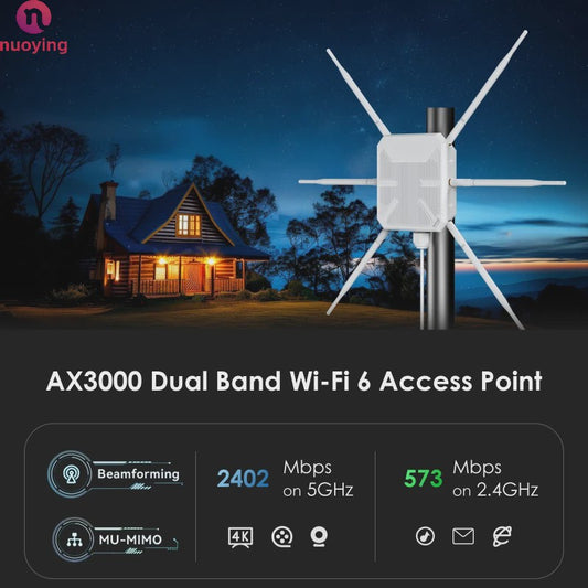 Krachtige WiFi 6 Outdoor Access Point | Dual Band 2.4G/5G | Mesh Extender | PoE | IP67 Weerbestendig