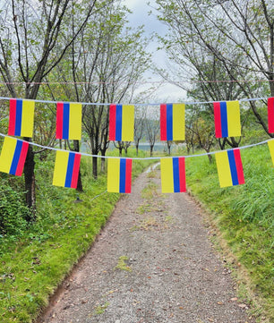 Colombia Vlaggenlijn 14x21cm - 20 Stuks Feestelijke Slingers voor Decoratie