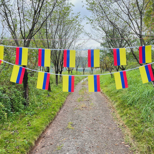 Colombia Vlaggenlijn 14x21cm - 20 Stuks Feestelijke Slingers voor Decoratie