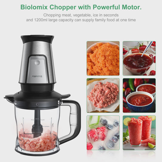 BioloMix 700W Compacte Keuken Blender: 3-in-1 Juicer, Food Processor & Grinder