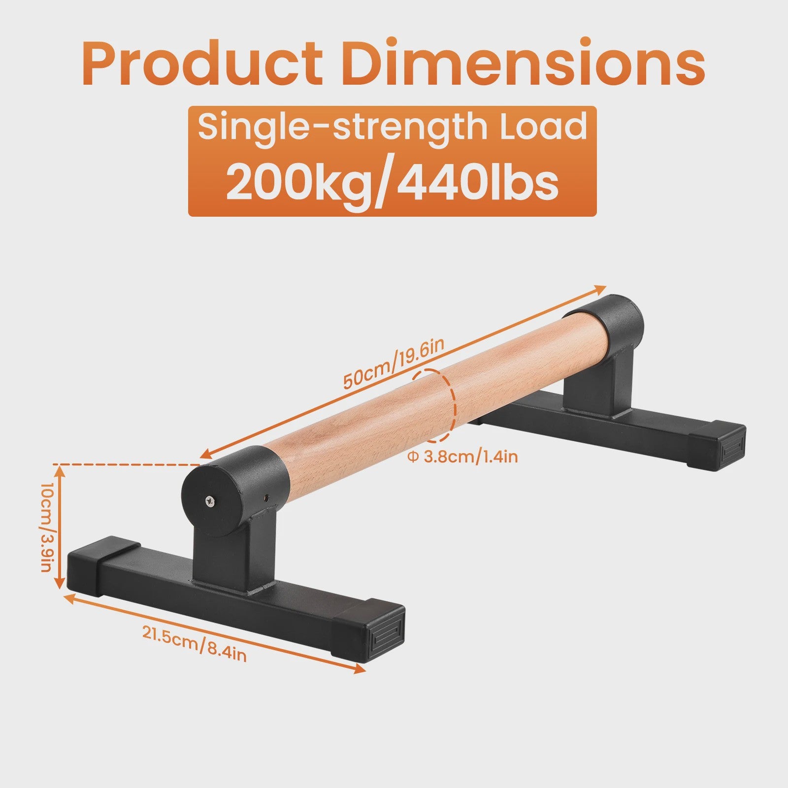 Houten Parallettes Push-Up Bars - Ergonomische Calisthenics Bars voor Krachttraining