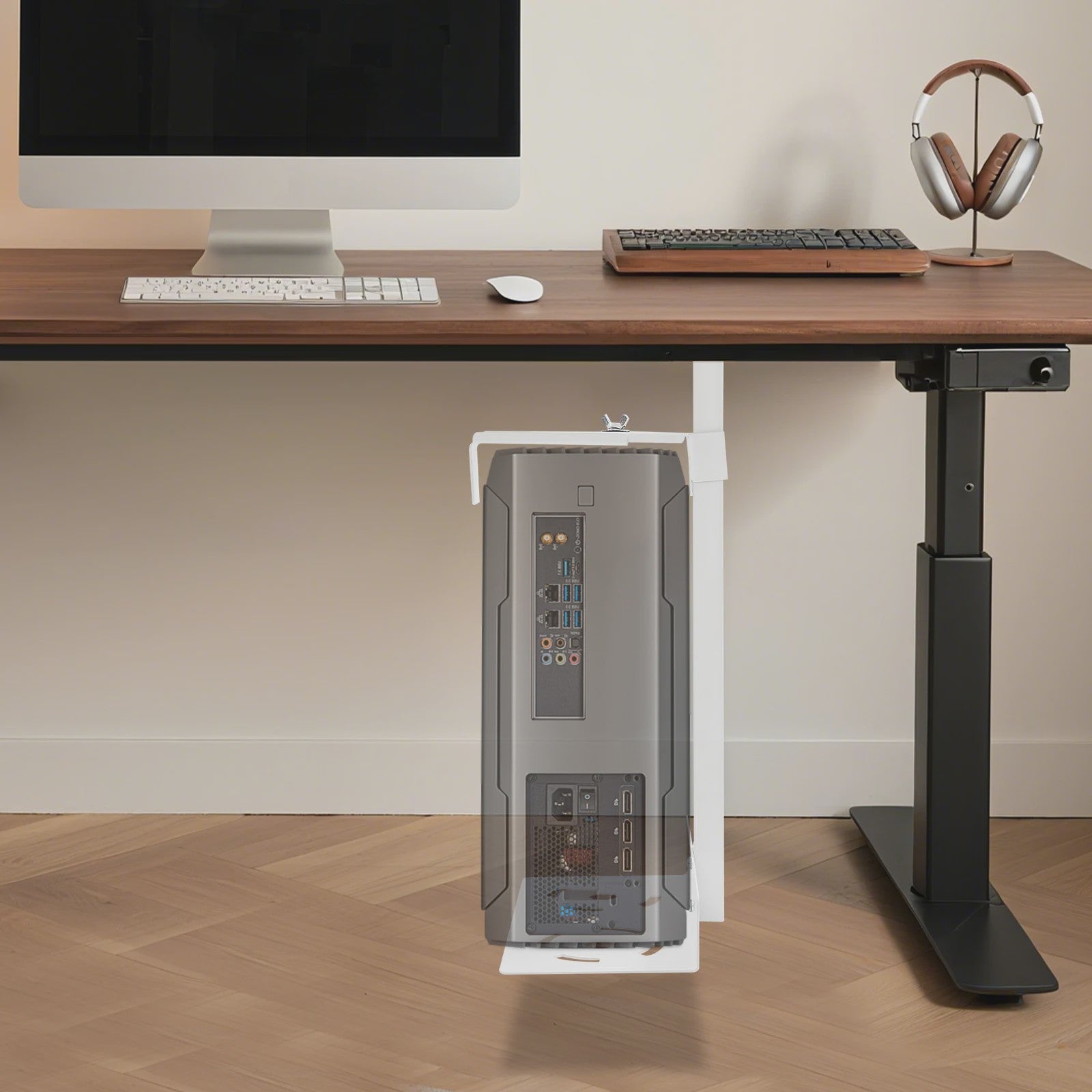 Verstelbare Computer Case Houder voor Onder het Bureau - PC Toren Beugel