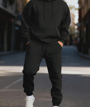 Unisex Fleece Hoodie Set - Casual Sportkleding voor Heren & Dames