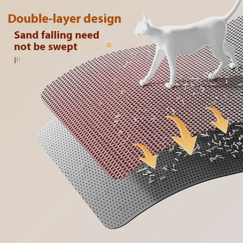 Waterdichte Dubbellaagse Kattenbakmat - Anti-slip & Wasbaar - Houdt Zand Tegen