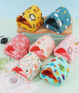 Zacht Hamsterhuisje met Schattige Dierenprints - Warm en Comfortabel Nestje