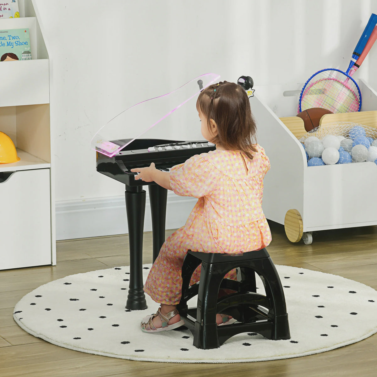 Zwart Kinder Elektrisch Piano Speelgoed met Krukje - 32 Toetsen & Microfoon