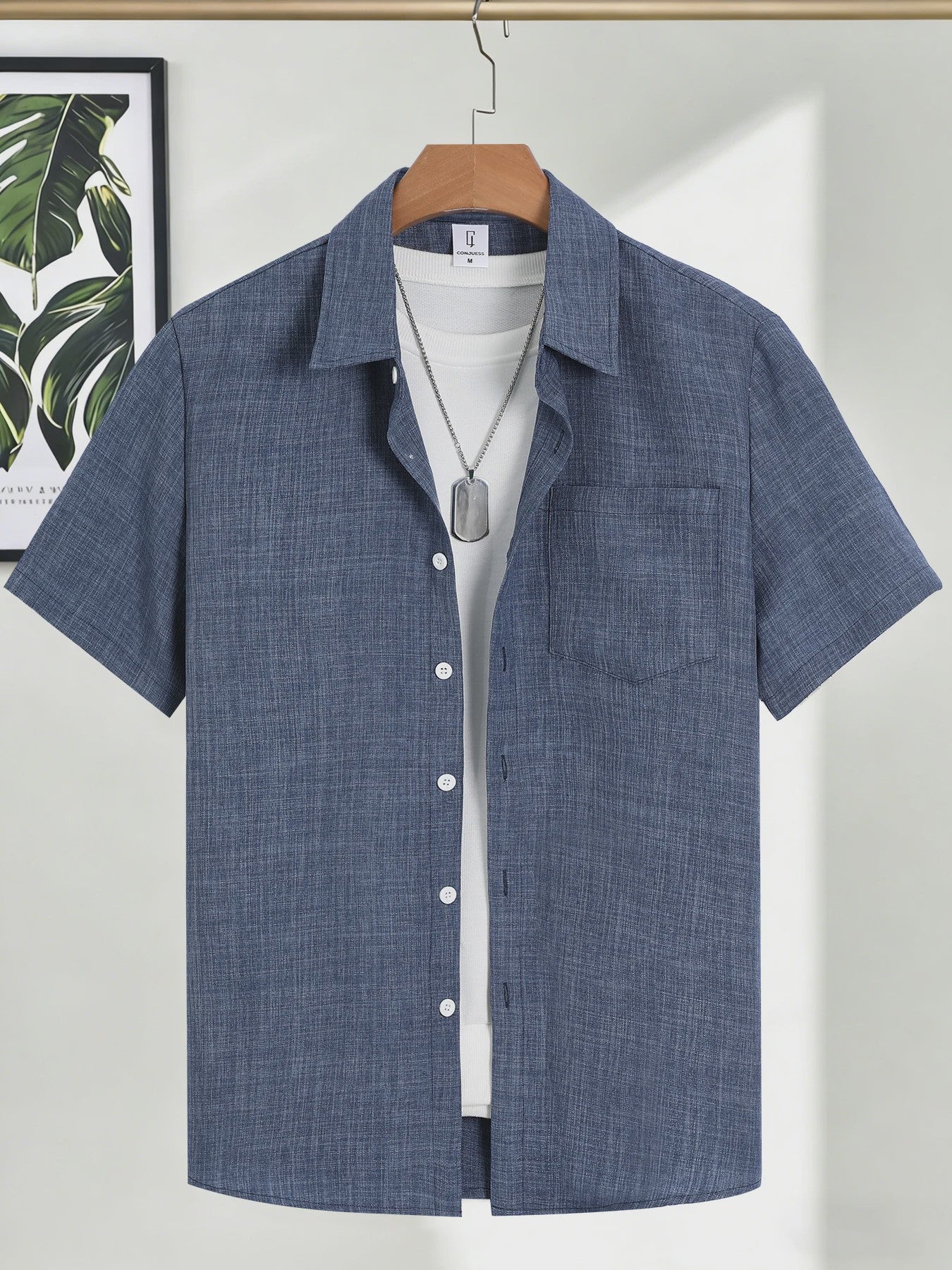 Casual Linnen Look Korte Mouw Shirt Heren - Zomerse Stijl
