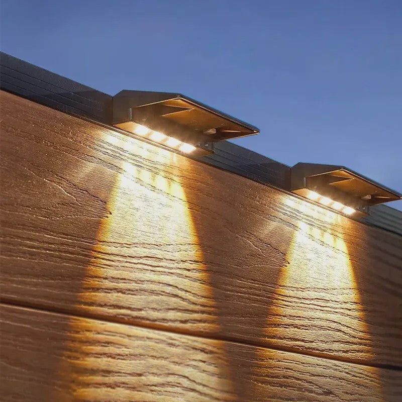 2x Solar Wandlampen 4 LED - Waterdicht Buitenlicht voor Hek, Tuin & Pad