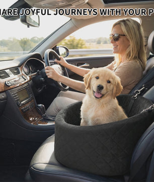 Veilige Hond Auto Stoel met Veiligheidsharnas & Anti-slip Bodem - Wasbaar