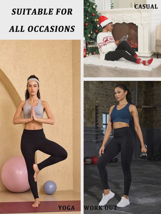 Dames Thermische Fleece Leggings met Hoge Taille - Warm & Zacht voor Yoga en Workout
